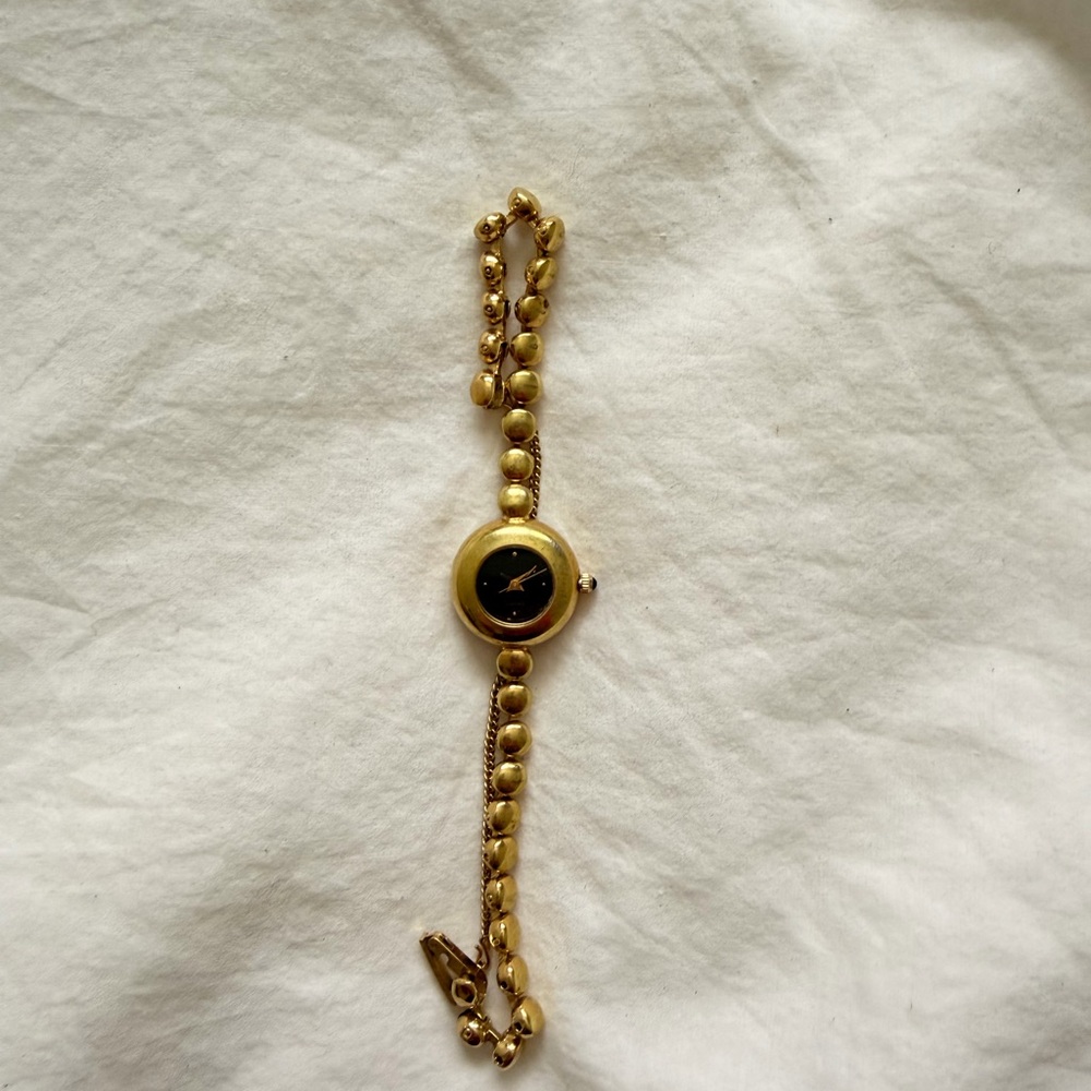 Gold Beaded Bracelet Watch
